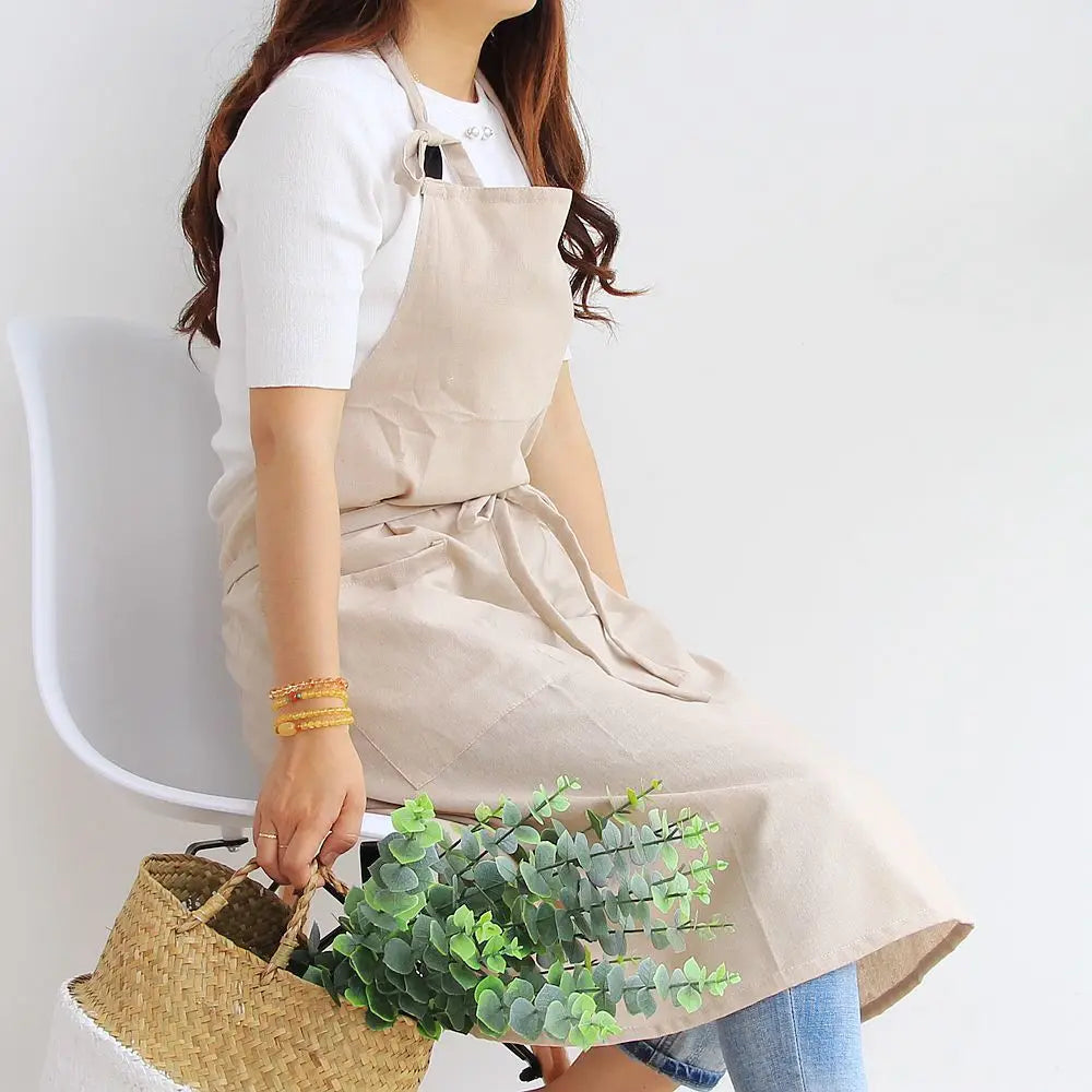 Tablier cuisine coton 100% naturel doux résistant respirant