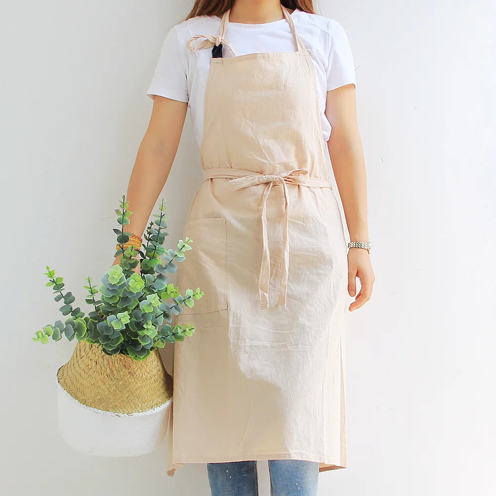 Tablier cuisine coton 100% naturel doux résistant respirant