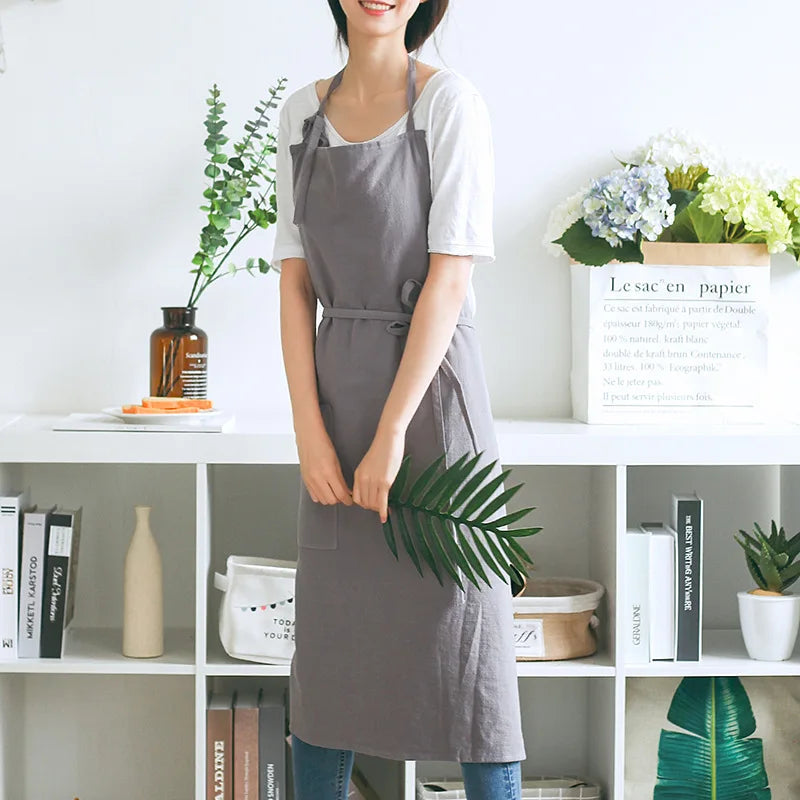 Tablier cuisine coton 100% naturel doux résistant respirant