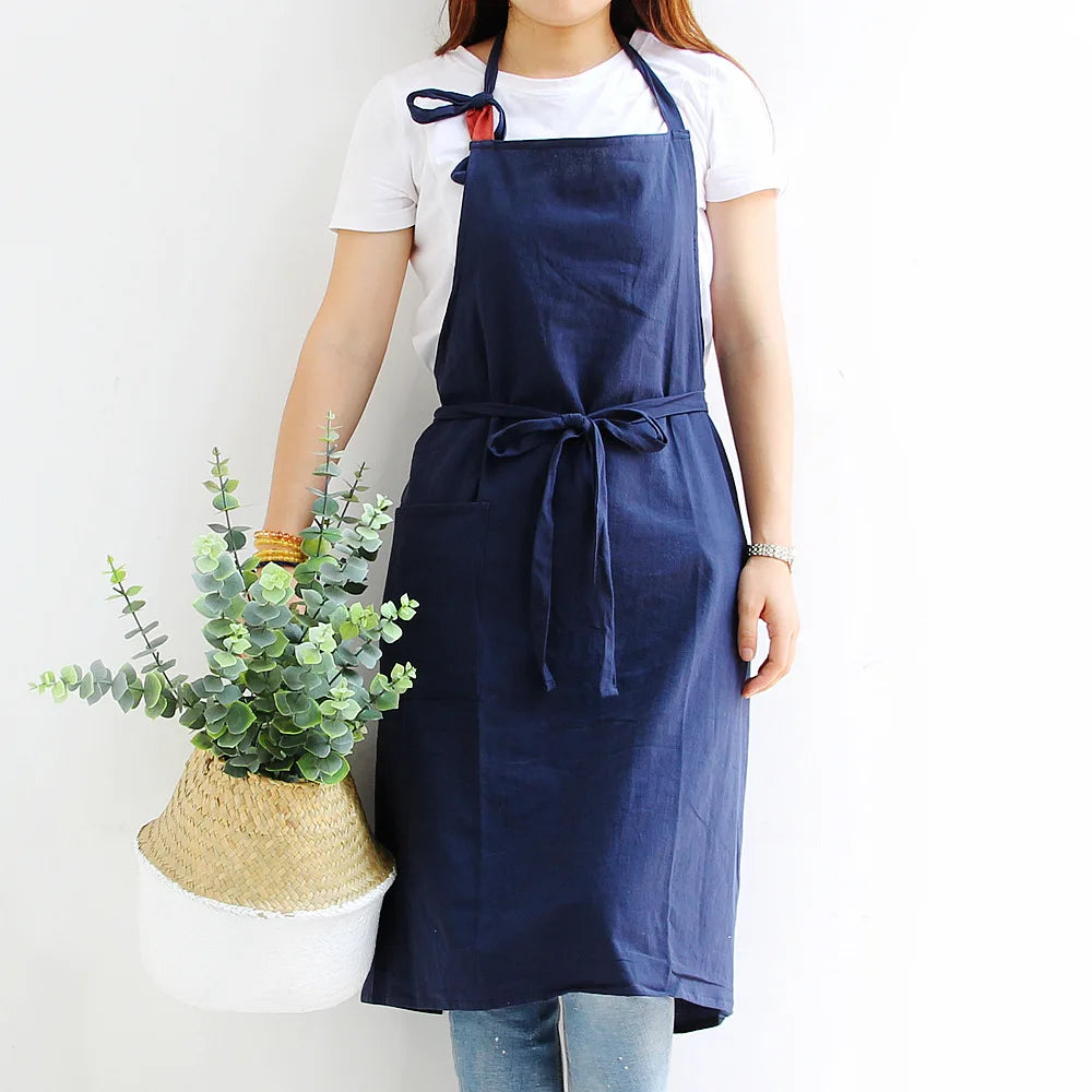 Tablier cuisine coton 100% naturel doux résistant respirant