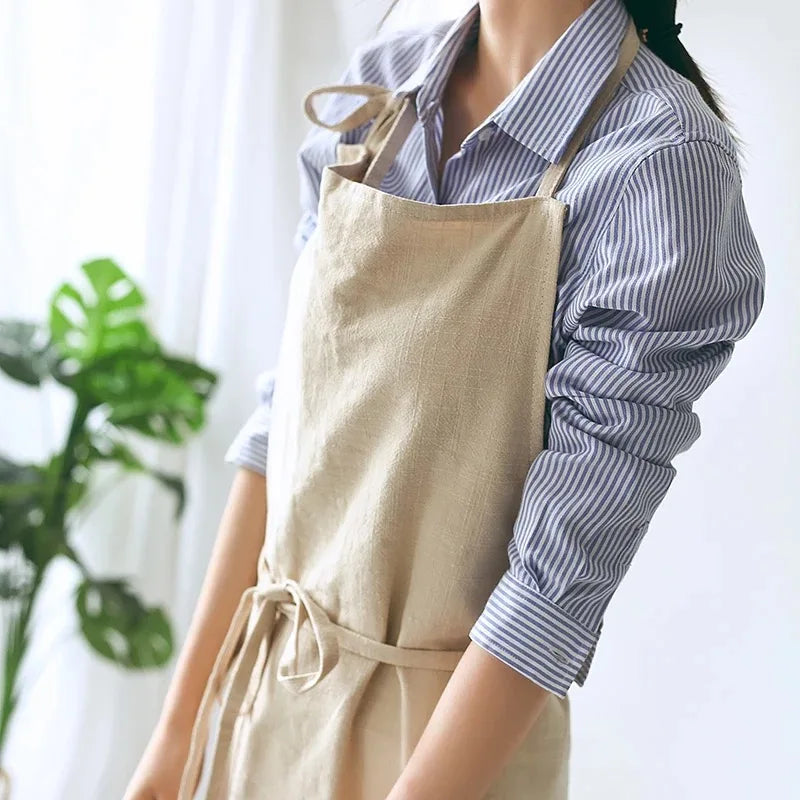 Tablier cuisine coton 100% naturel doux résistant respirant