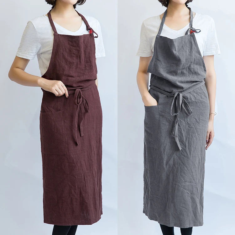 Tablier cuisine coton 100% naturel doux résistant respirant