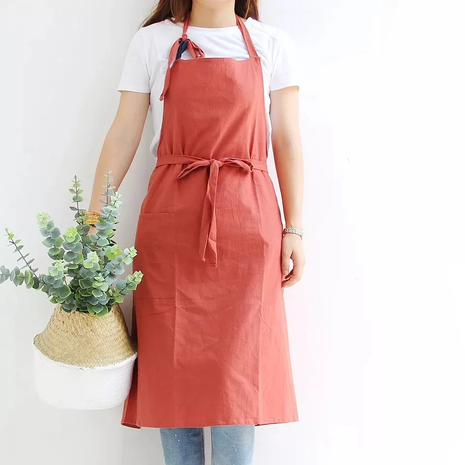 Tablier cuisine coton 100% naturel doux résistant respirant