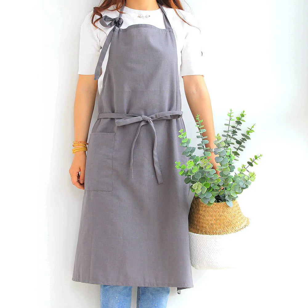 Tablier cuisine coton 100% naturel doux résistant respirant
