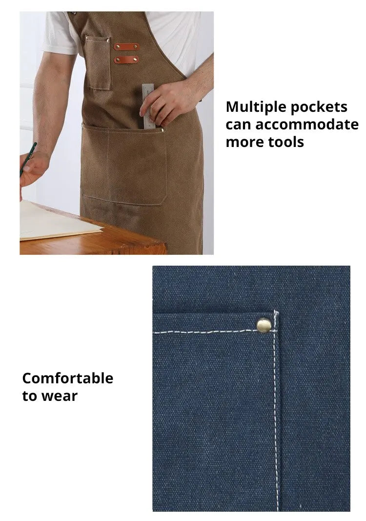 Tablier cuisine professionnel homme chef canvas robuste élégant