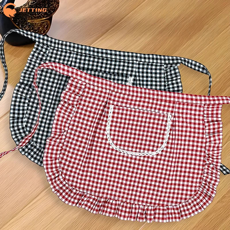 Demi-Tablier de Cuisine à Carreaux Coton PVC