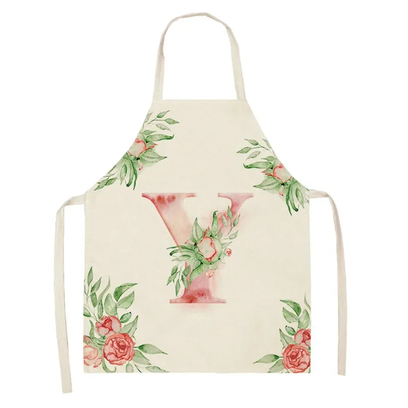 Tablier Cuisine Lettre Lin Coton – Tablier Motif Alphabets Tendance