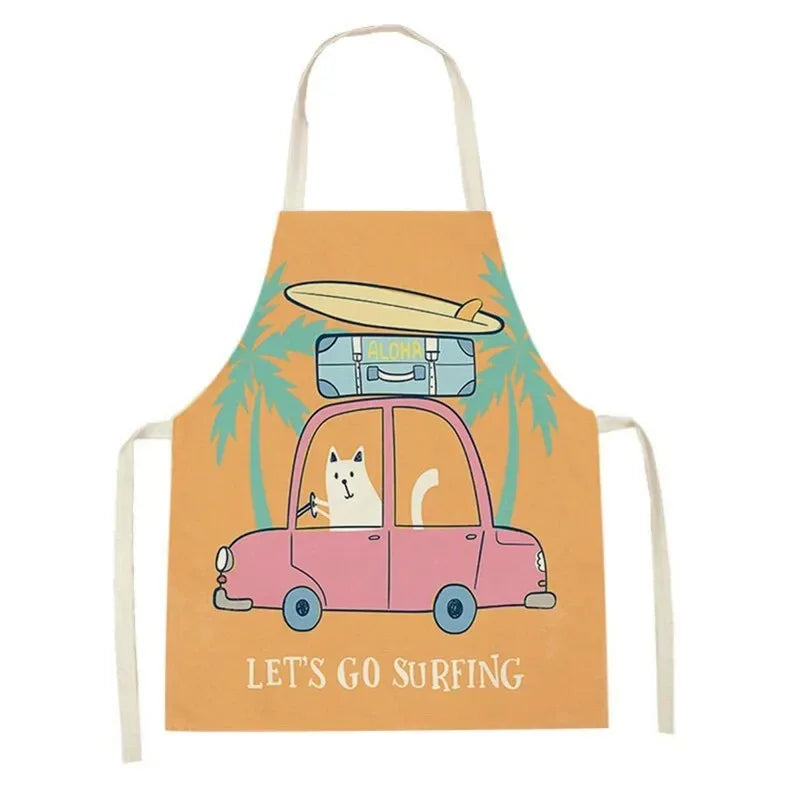 Tablier de Cuisine Enfant – Tablier Coton Lin Motifs Joyeux 2 Tailles