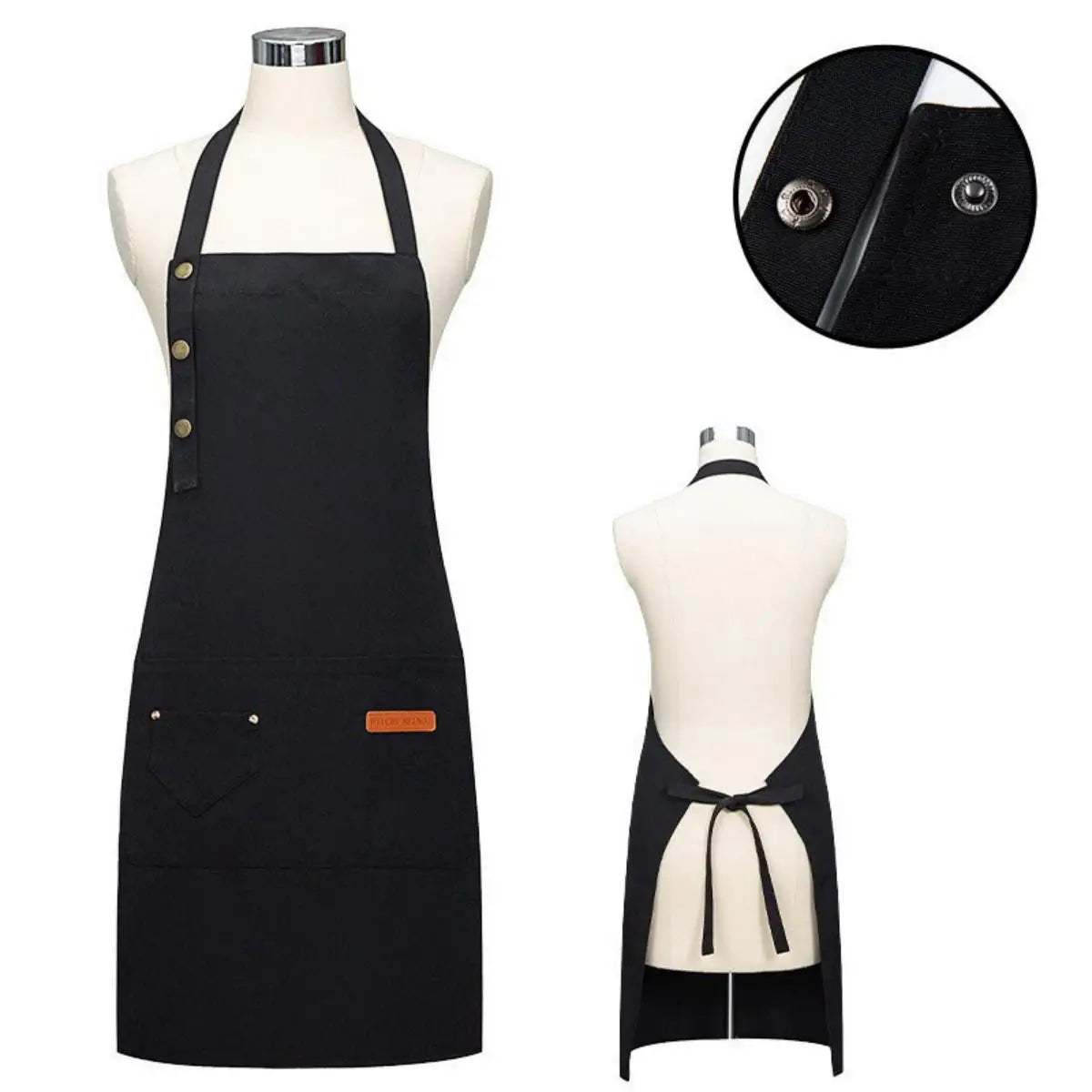 Tablier cuisine marron ton naturel chic résistant sobre