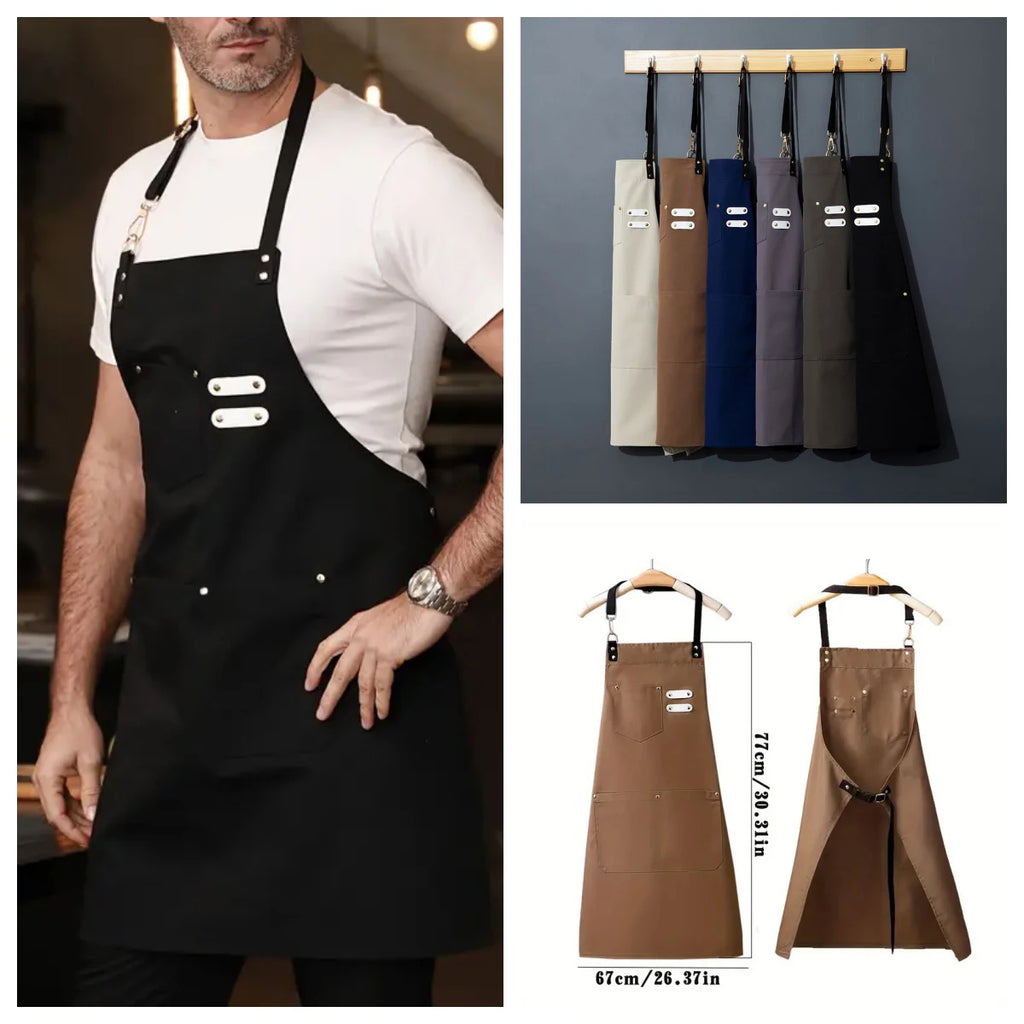 Tablier de Cuisine Homme – Tablier Canvas Coloris Virils Vert Armée Kaki Marine