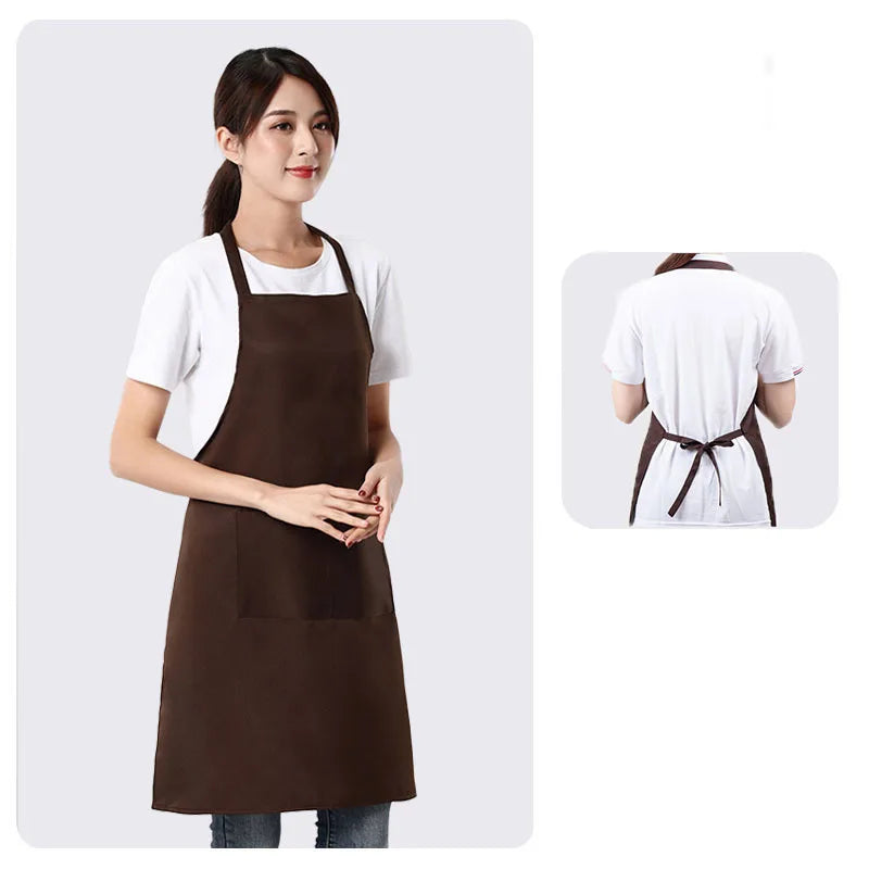 Tablier de cuisine avec bavette anti-taches confortable résistant