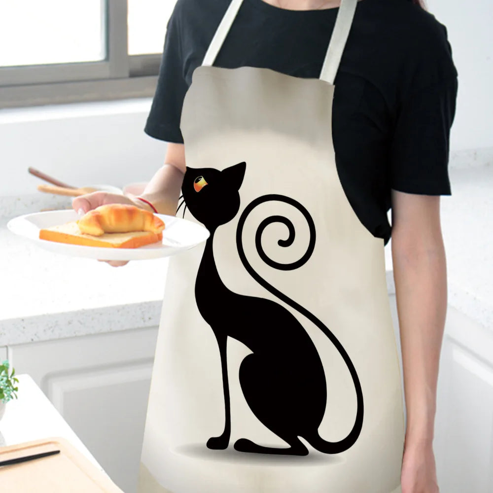 Tablier Cuisine Chats Lin Coton – Tablier Motif Chat Original et Mignon