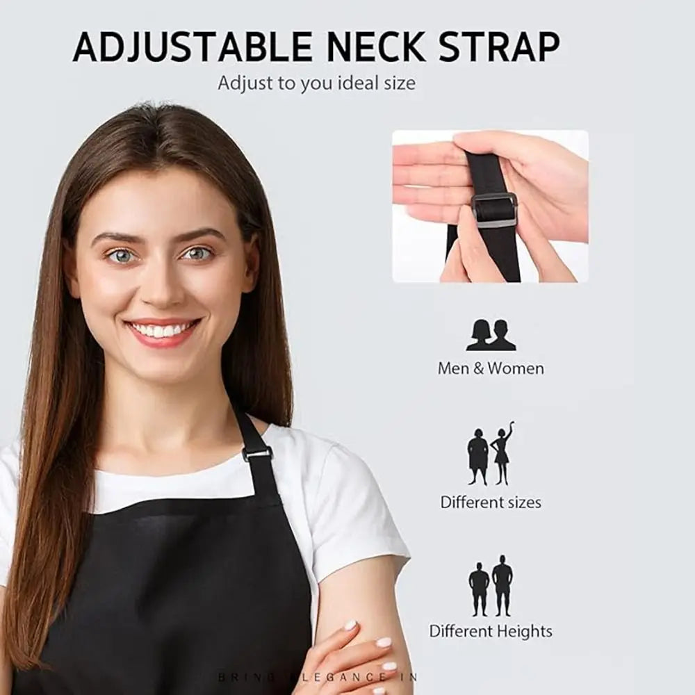 Tablier cuisine noir élégant anti-taches classique résistant