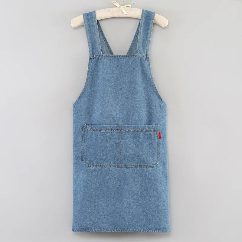 Tablier cuisine jean denim résistant style casual tendance