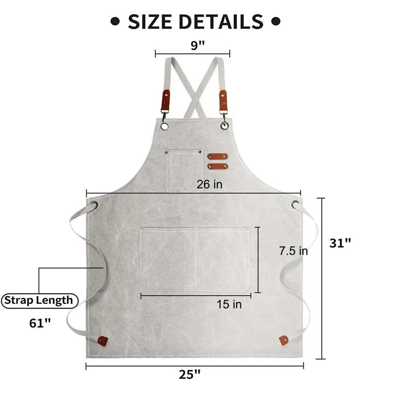 Tablier Cuisine Cadeau Homme Canvas – Tablier avec 4 Poches Résistant