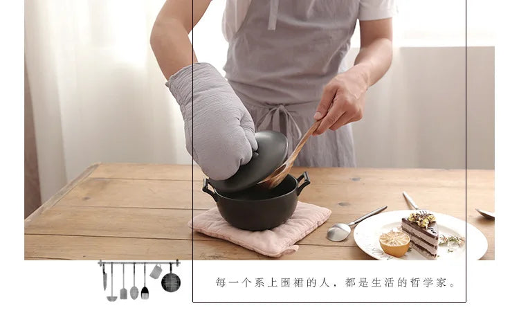 Tablier cuisine coton 100% naturel doux résistant respirant