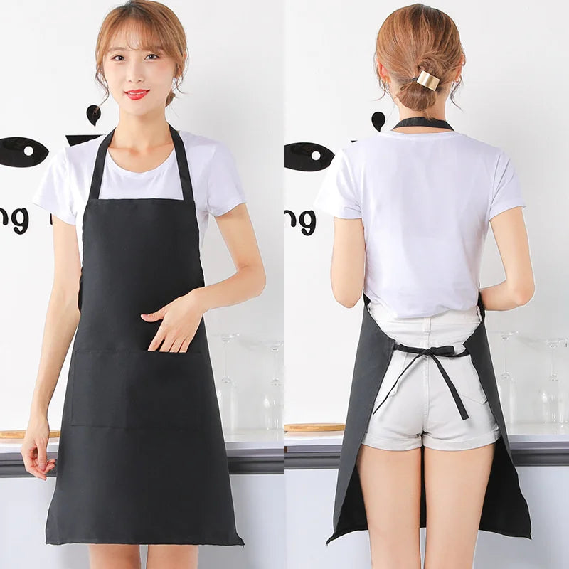 Tablier de cuisine avec bavette anti-taches confortable résistant