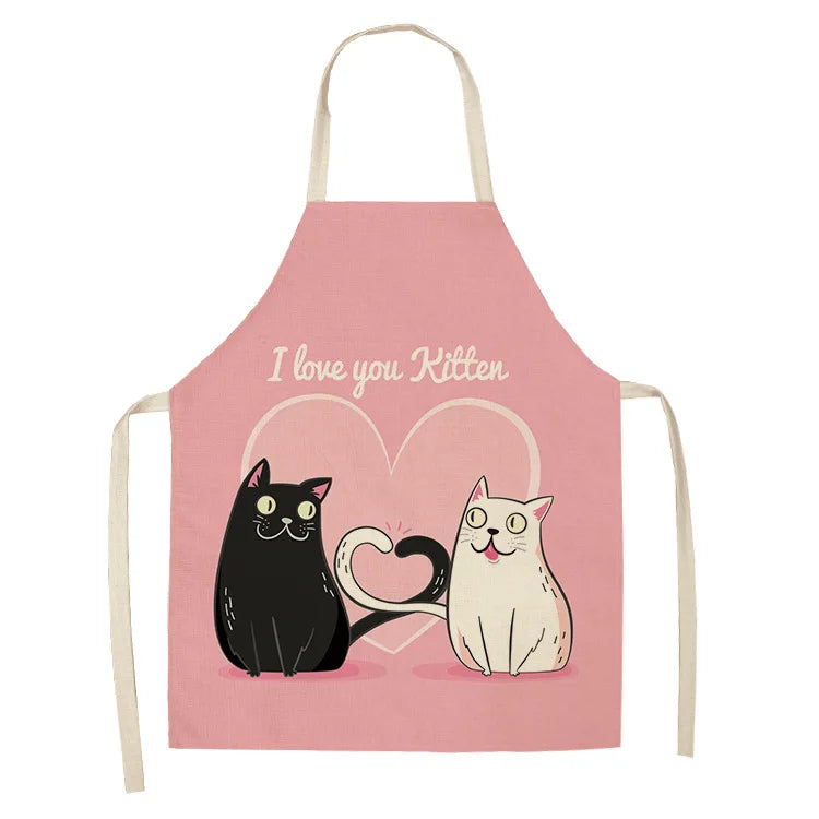 Tablier Cuisine Chats Lin Coton – Tablier Motif Chat Original et Mignon