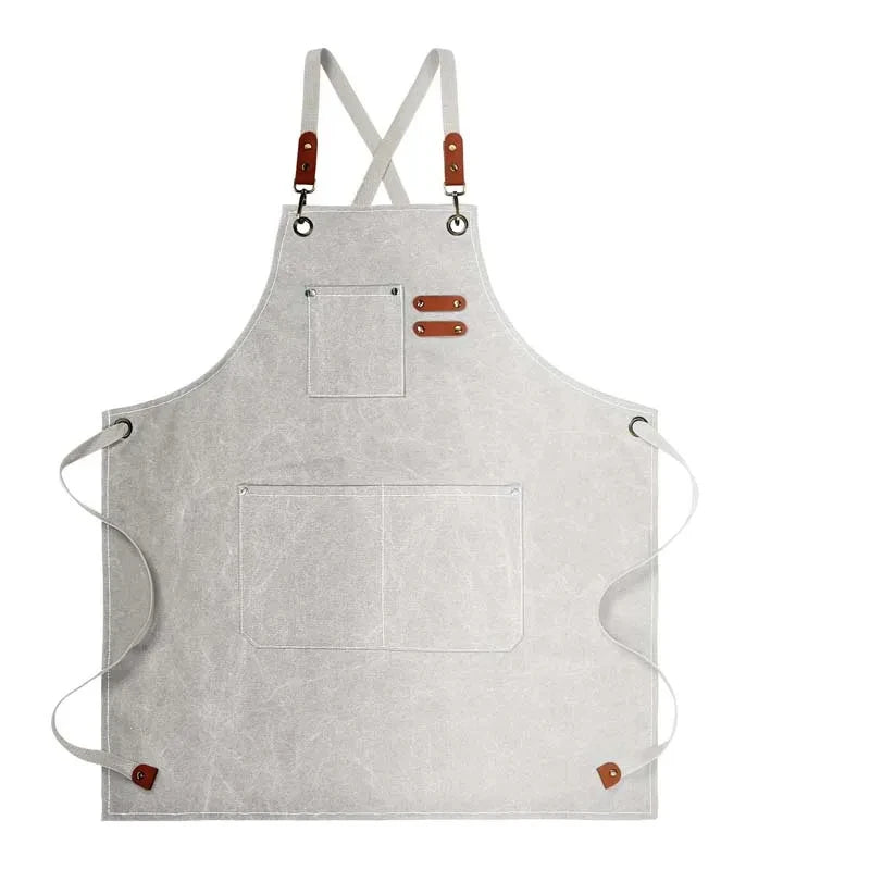 Tablier Cuisine Cadeau Homme Canvas – Tablier avec 4 Poches Résistant