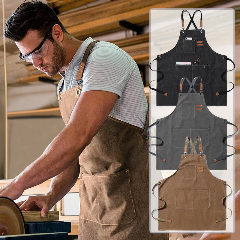 Tablier cuisine bleu homme
