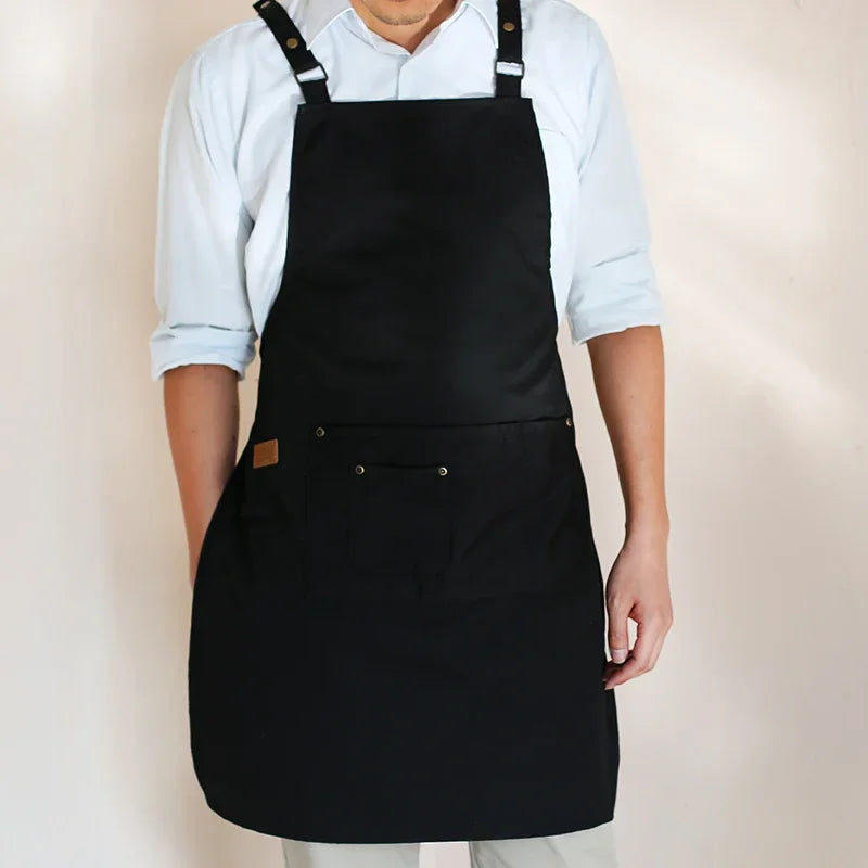 Tablier de Cuisine Professionnel en Canvas – Tablier Résistant Chef Cuisinier