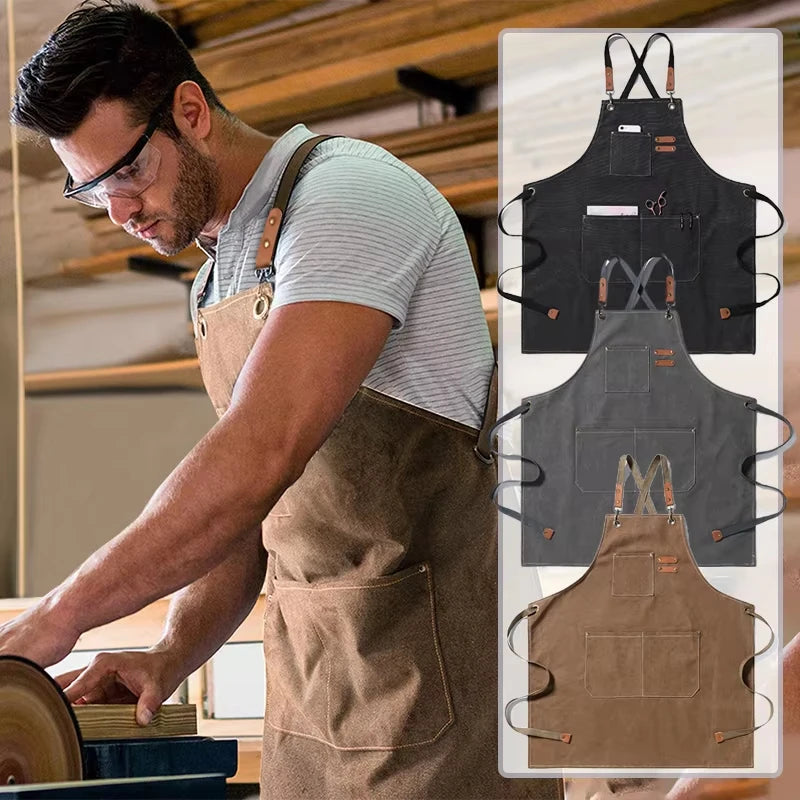 Tablier cuisine bleu homme