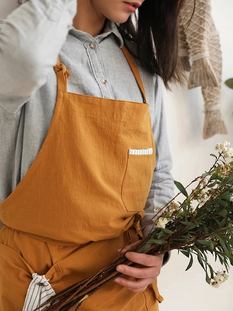 Tablier Cuisine 100% Coton – Tablier Naturel Résistant Style Épuré