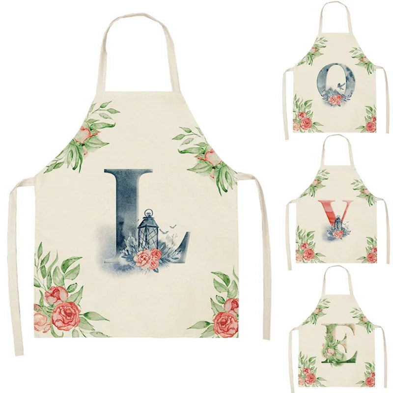 Tablier Cuisine Lettre Lin Coton – Tablier Motif Alphabets Tendance