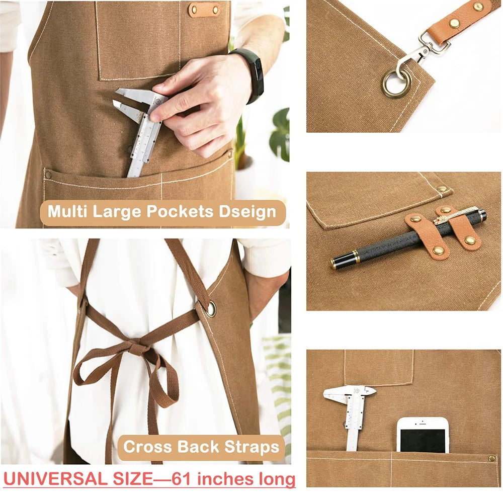 Tablier Cuisine Moderne Canvas Coton – Tablier Épuré Résistant