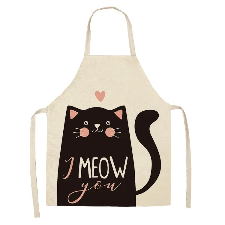Tablier Cuisine Chats Lin Coton – Tablier Motif Chat Original et Mignon
