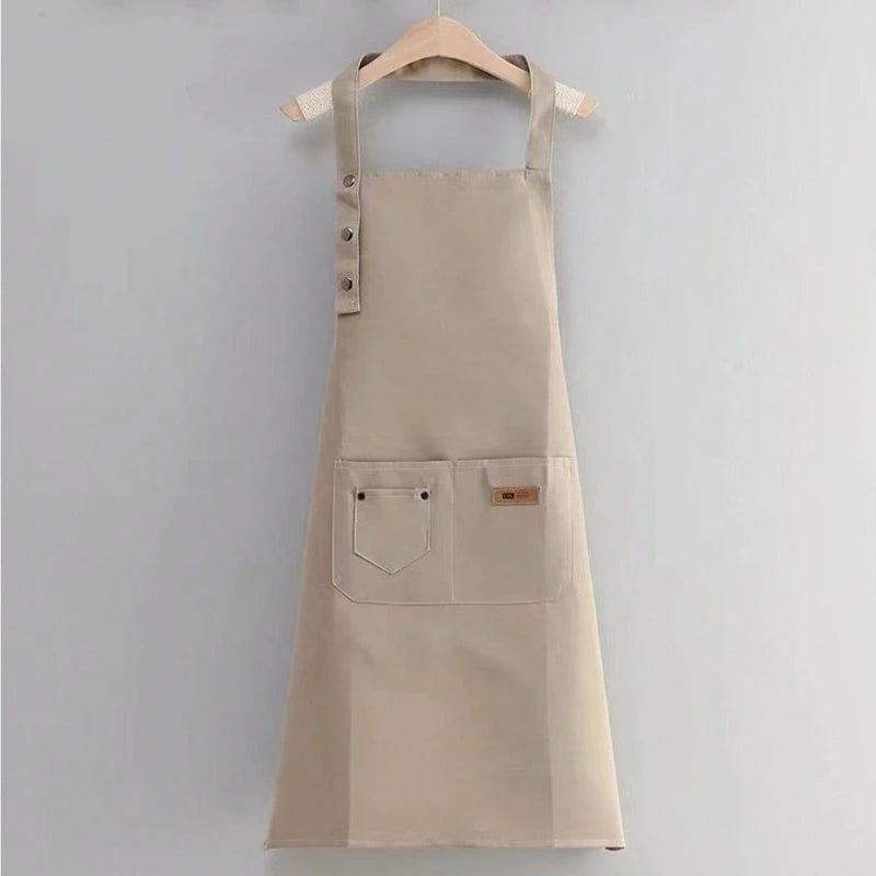 Tablier de Cuisine Canvas – Tablier Classique Noir Marron Kaki Intemporel