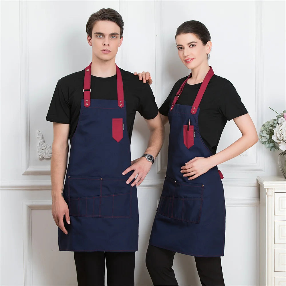 Tablier Cuisine Professionnel Canvas Noir – Tablier Chef avec Poche Mixte