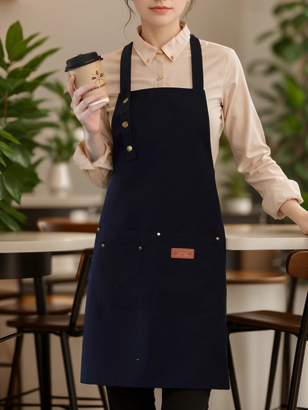 Tablier Cuisine Haut de Gamme Dacron – Tablier Premium Professionnel Élégant