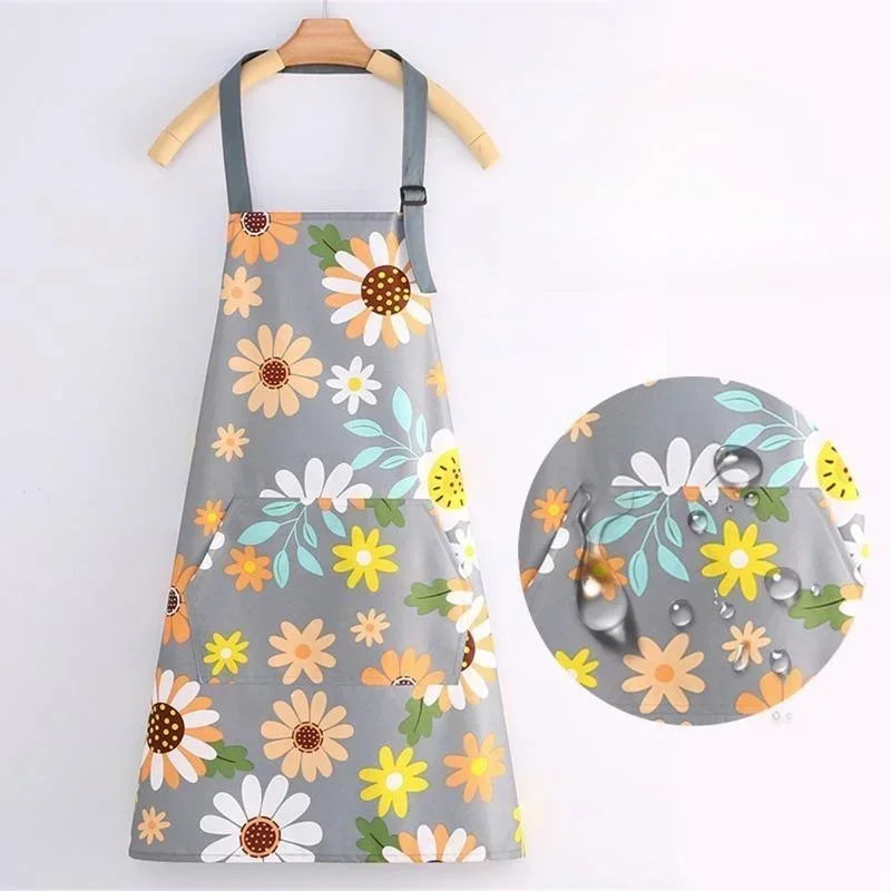 Tablier de Cuisine Femme – Tablier Coloris Doux Violet Bleu Gris Motif Cœur
