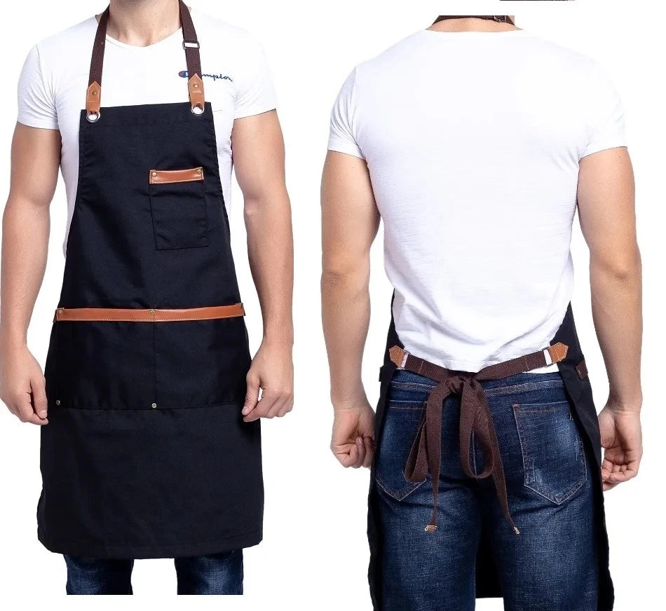 Tablier de Cuisine Professionnel en Canvas – Tablier Résistant Chef Cuisinier