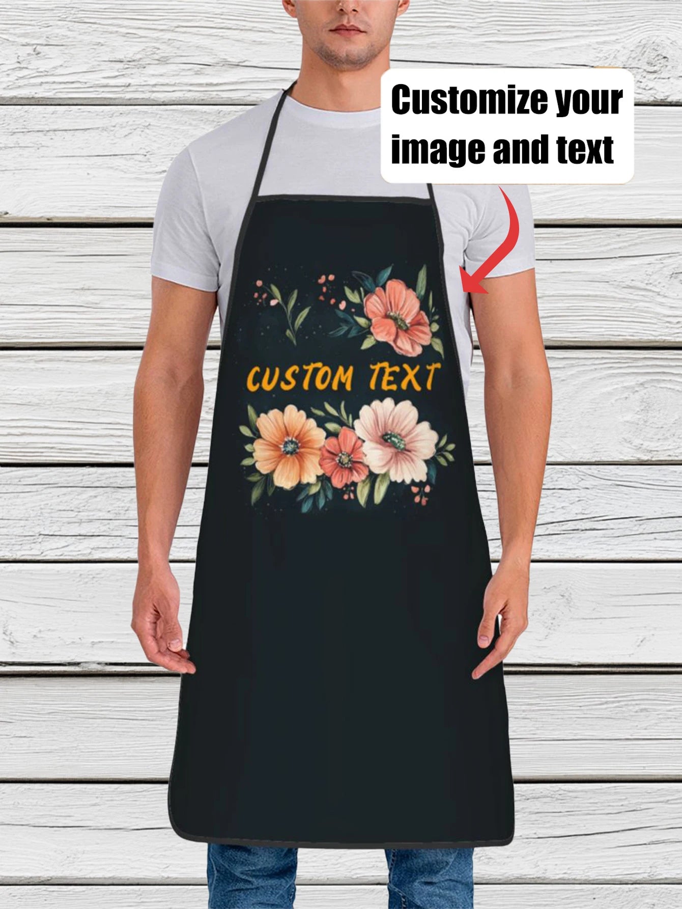 Tablier cuisine cadeau personnalisé prénom photo texte unique