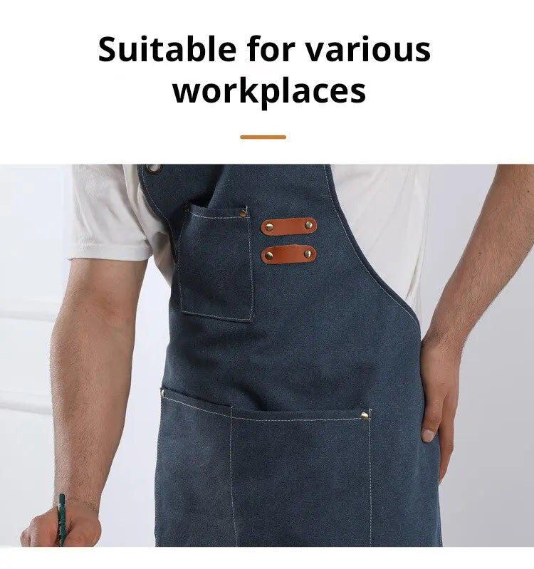 Tablier cuisine professionnel homme chef canvas robuste élégant