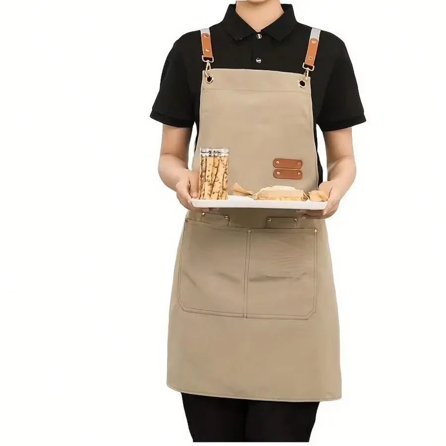 Tablier de Cuisine Professionnel en Canvas – Tablier Résistant Chef Cuisinier