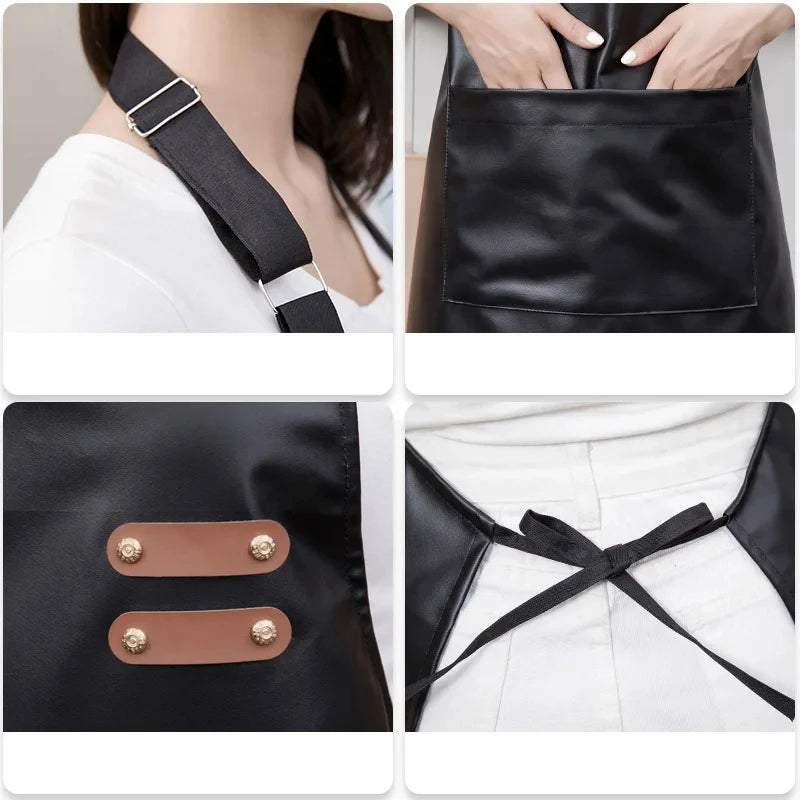 Tablier cuisine cuir chef artisan élégant robuste durable
