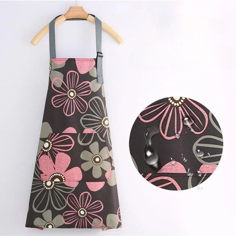 Tablier de Cuisine Femme – Tablier Coloris Doux Violet Bleu Gris Motif Cœur