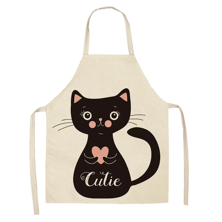 Tablier Cuisine Chats Lin Coton – Tablier Motif Chat Original et Mignon