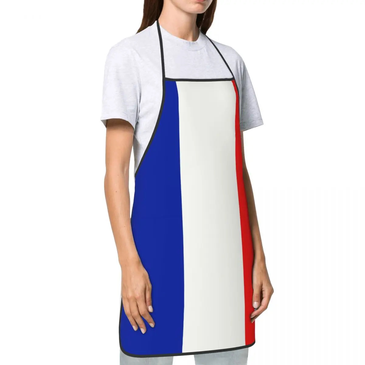 Tablier cuisine français tricolore style bistrot gastronomie