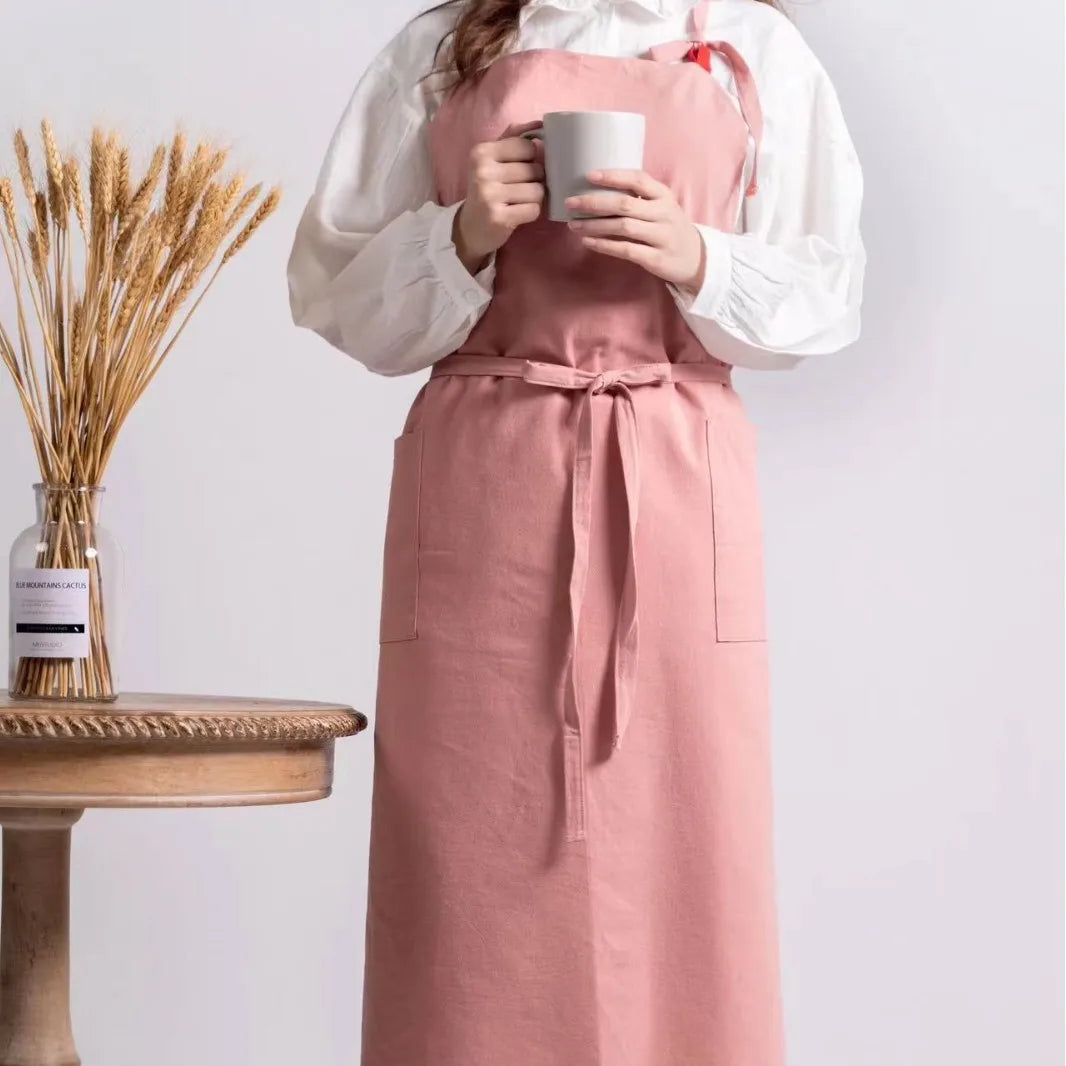 Tablier cuisine lin naturel élégant résistant respirant