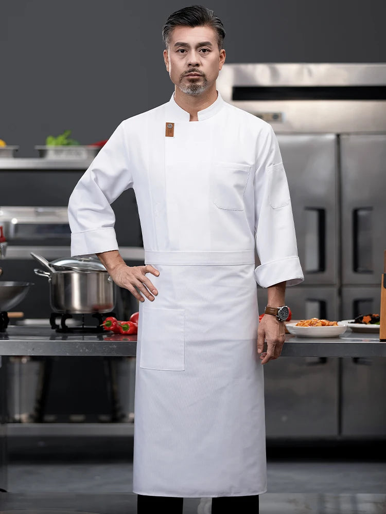 Tablier Chef Cuisine – Tablier Professionnel Twill Blanc Noir Gris Kaki