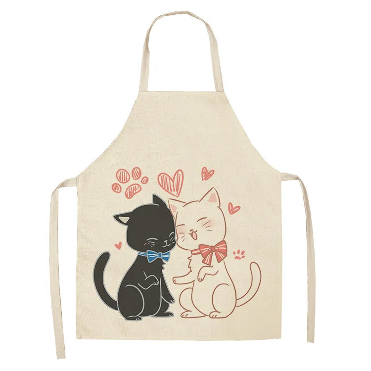 Tablier Cuisine Chats Lin Coton – Tablier Motif Chat Original et Mignon