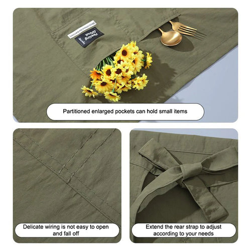 Demi Tablier Imperméable Canvas – Demi Tablier Résistant Anti-Taches