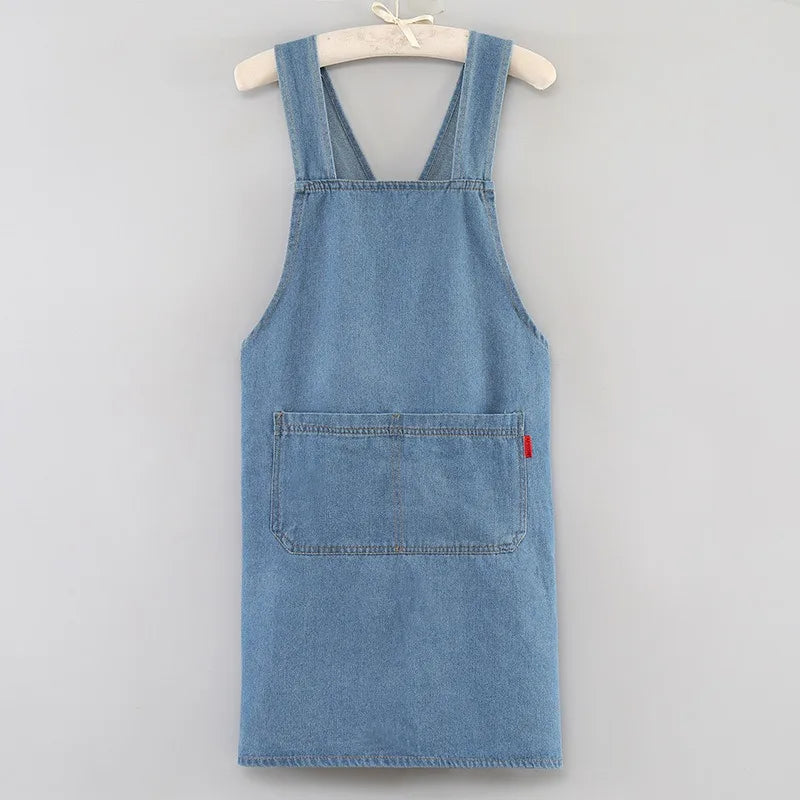 Tablier cuisine jean denim résistant style casual tendance