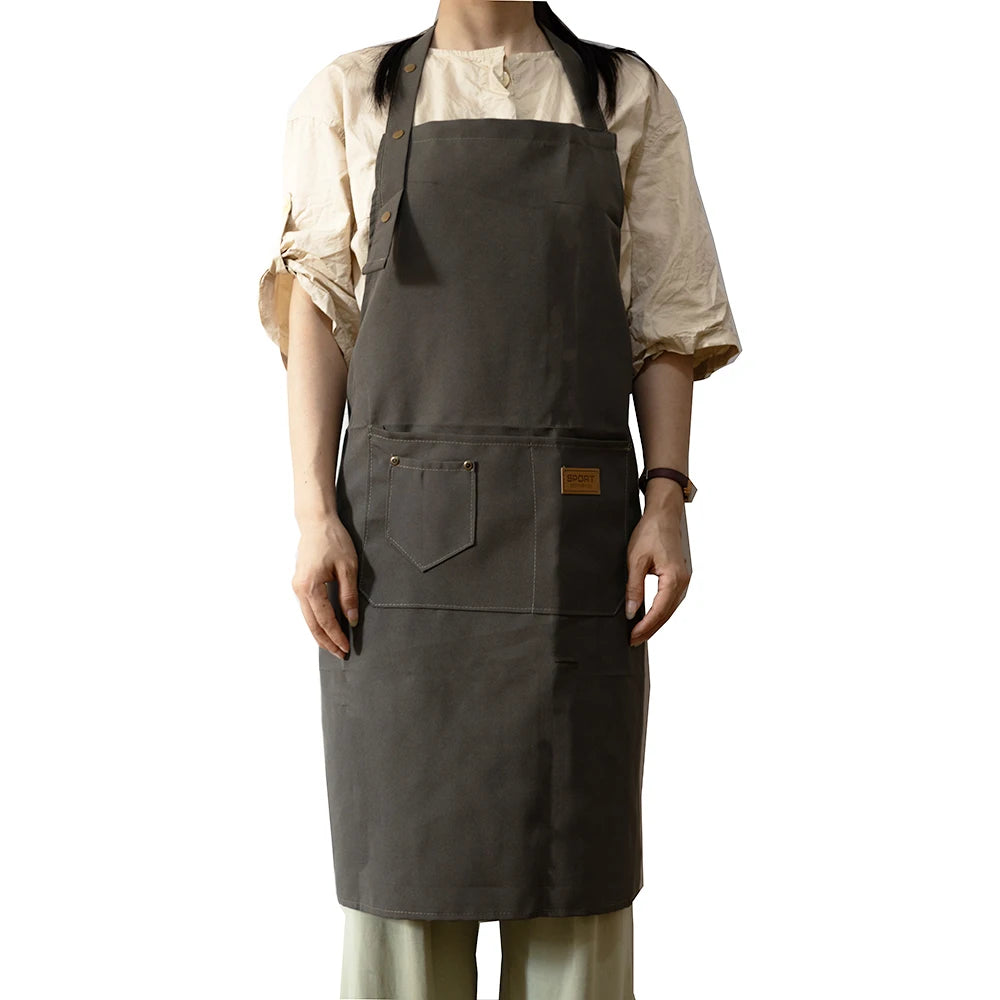 Tablier de Cuisine Professionnel en Canvas – Tablier Résistant Chef Cuisinier