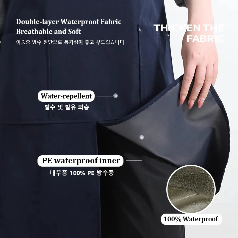 Tablier Cuisine Premium Waterproof – Bretelles H Snap-On Professionnel