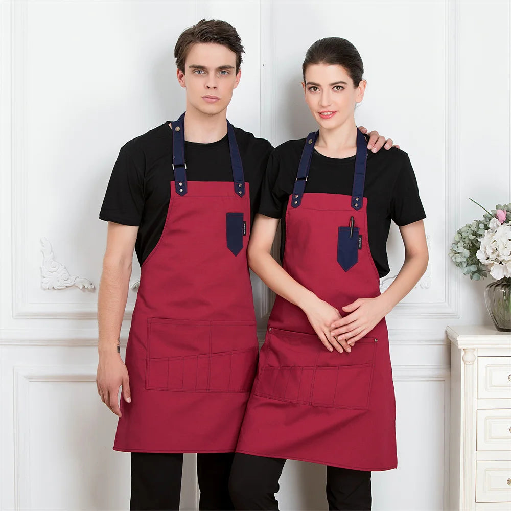 Tablier Cuisine Professionnel Canvas Noir – Tablier Chef avec Poche Mixte